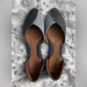 The Root Collective Annie flats charcoal leather w/ diamond fabric size 10 NEW